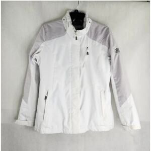Zeroxposur Womens White Jacket Coat Snow Ski Snowboard Zip Front Missing Hood M